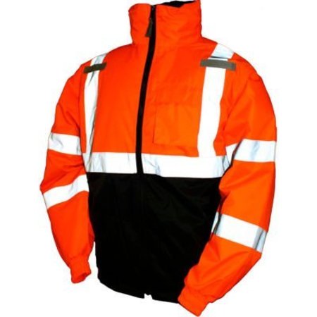 Tingley® J26119 Bomber II Hooded Jacket, Fluorescent Orange/Red/Black, Medium -  TINGLEY RUBBER, J26119.MD
